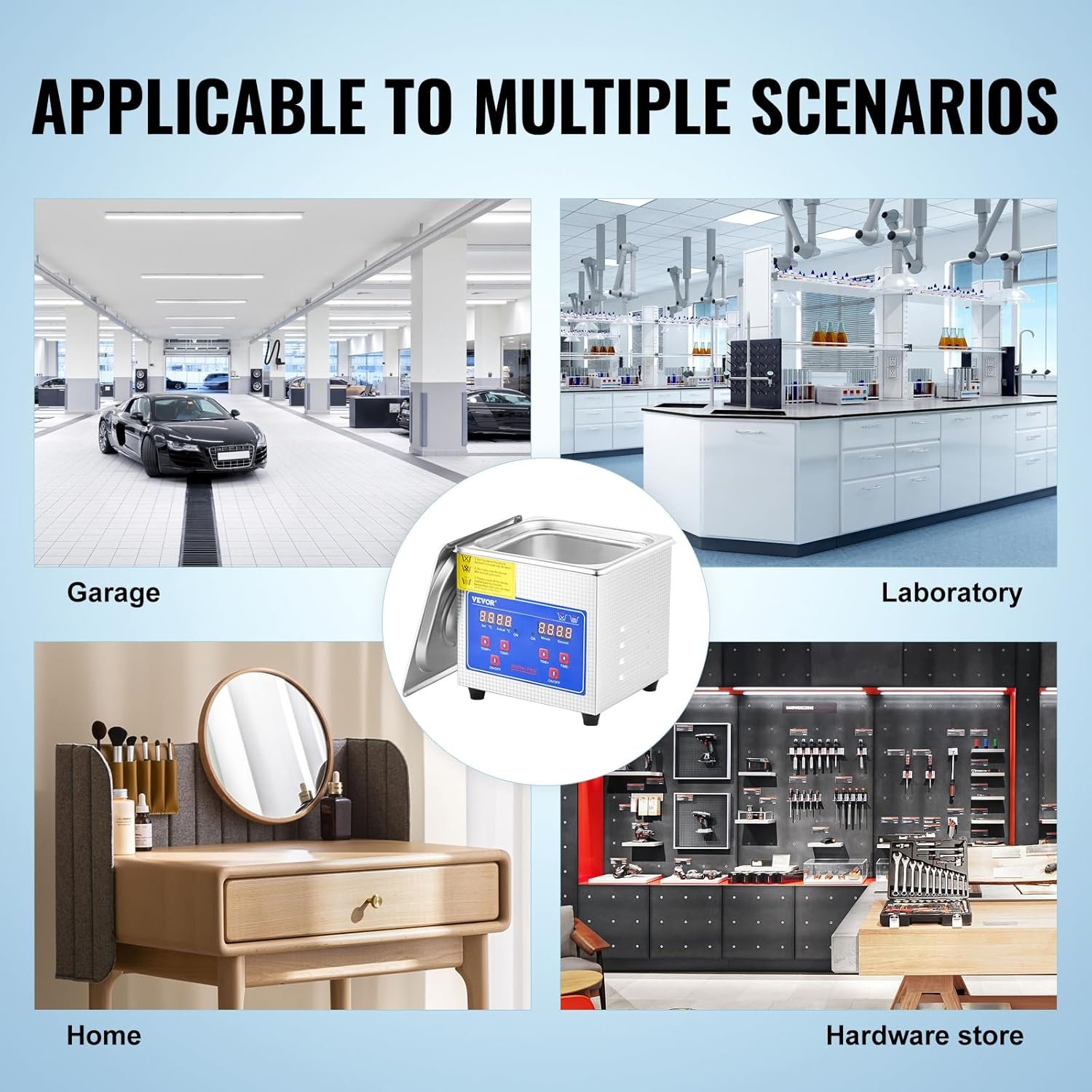 Ультразвуковой очиститель VEVOR JPS-08A 1.3л Серый, фото №6