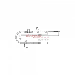 Трос стояночного тормоза METZGER 17.2290 для CITROËN MITSUBISHI PEUGEOT - Фото 1