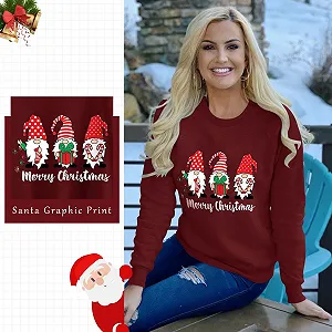 Женский свитшот WIEIYM Рождественский с длинными рукавами Санта Клаус S-XXL synthetic.ua - Фото 1