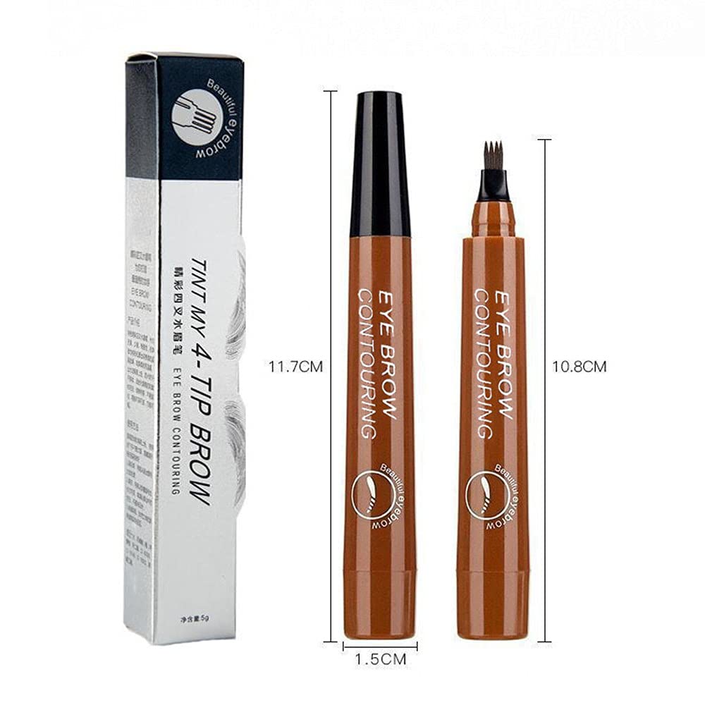 Олівець для брів Microblading Червоний Коричневий 4-наконечники, фото №6