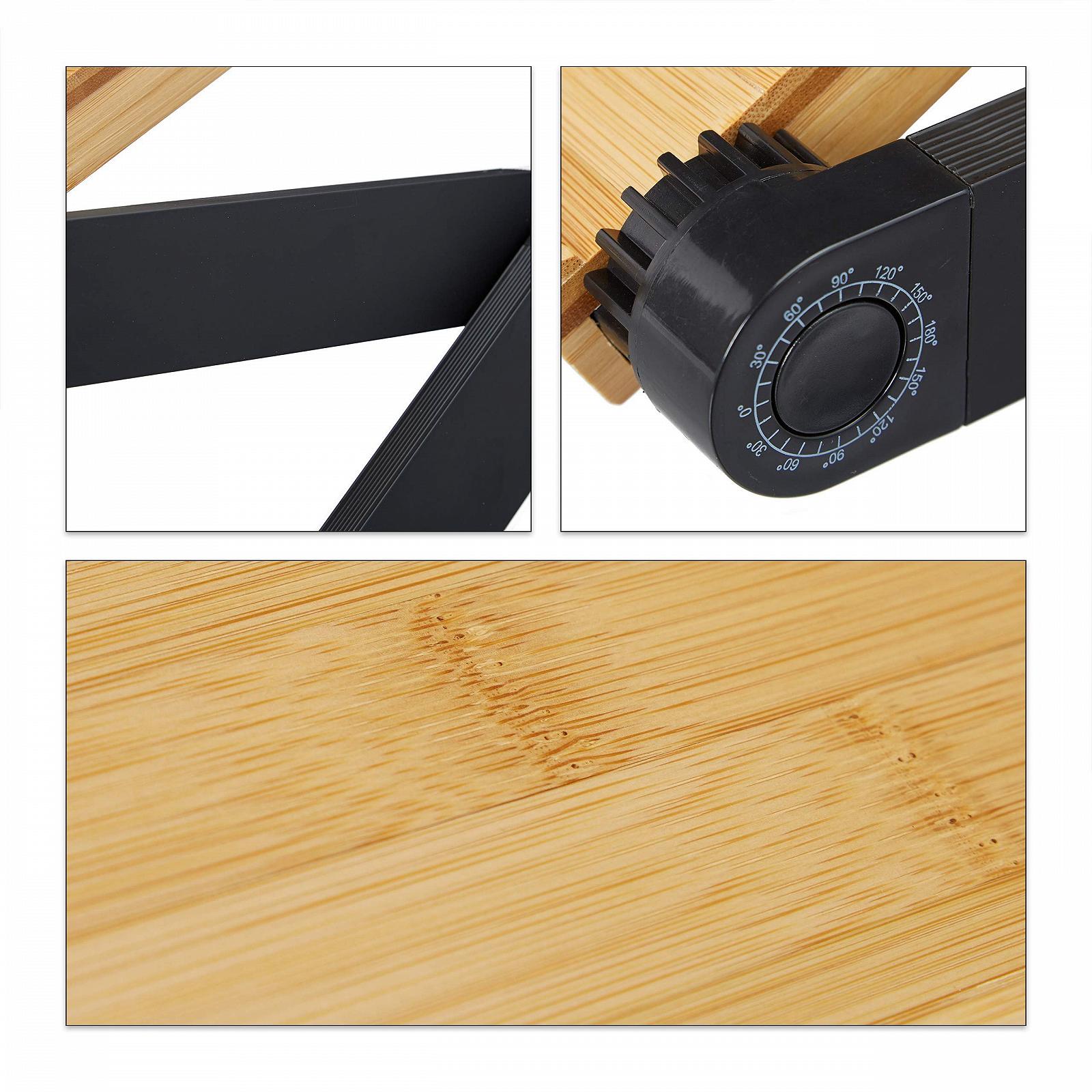 Підставка для ноутбука Bamboo Aluminium 15 дюймів, регульована висота, 47,5 x 60 x 26 см, натуральний, фото №9