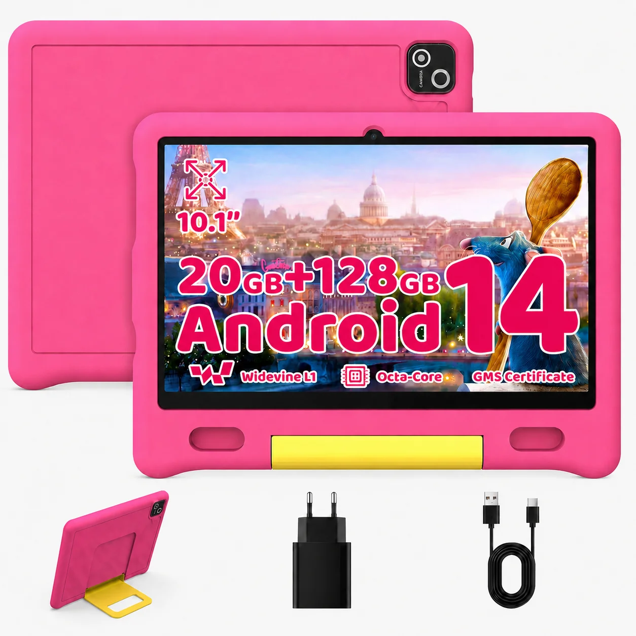 Планшет 10.1" Whitedeer KT1026 3+13/128Gb Android 14 5000mAh Рожевий, фото №1