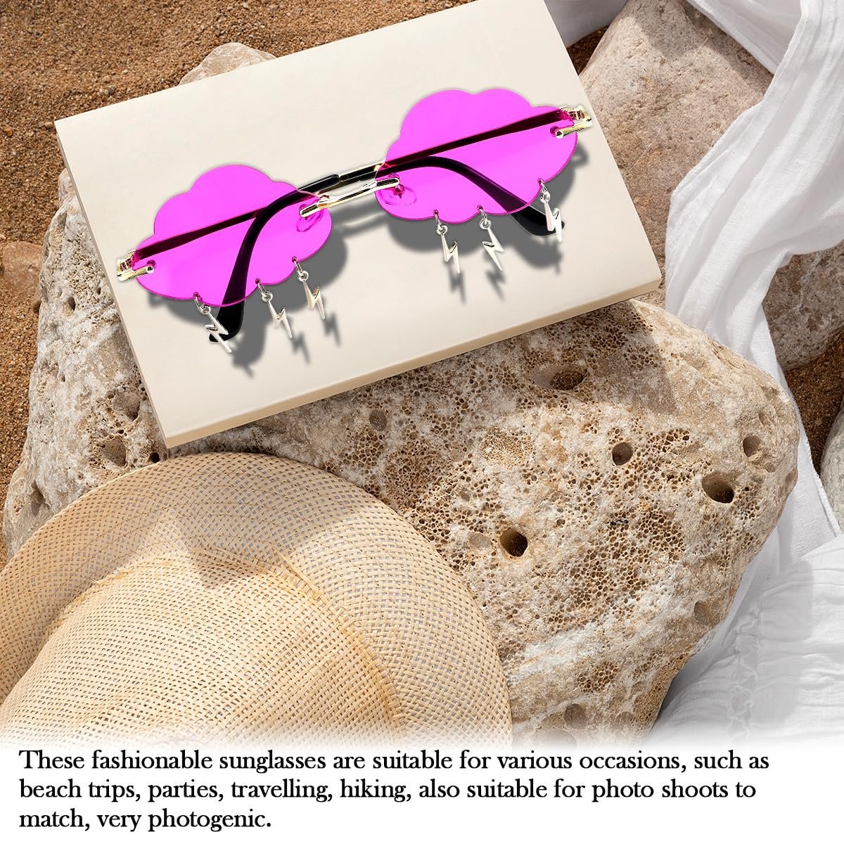 Сонцезахисні окуляри Cloud FERCAISH, без оправи, вінтажніалів, 1 шт., фото №5 Сонцезахисні окуляри Cloud FERCAISH, без оправи, вінтажніалів, 1 шт., фото №5