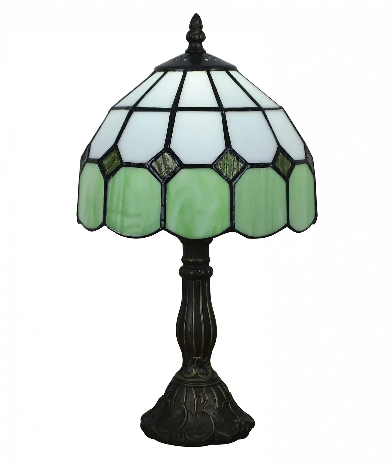 Настільна лампа Tiffany Style Mediterranean вітражне скло 20 см 38 см Зелена, фото №6