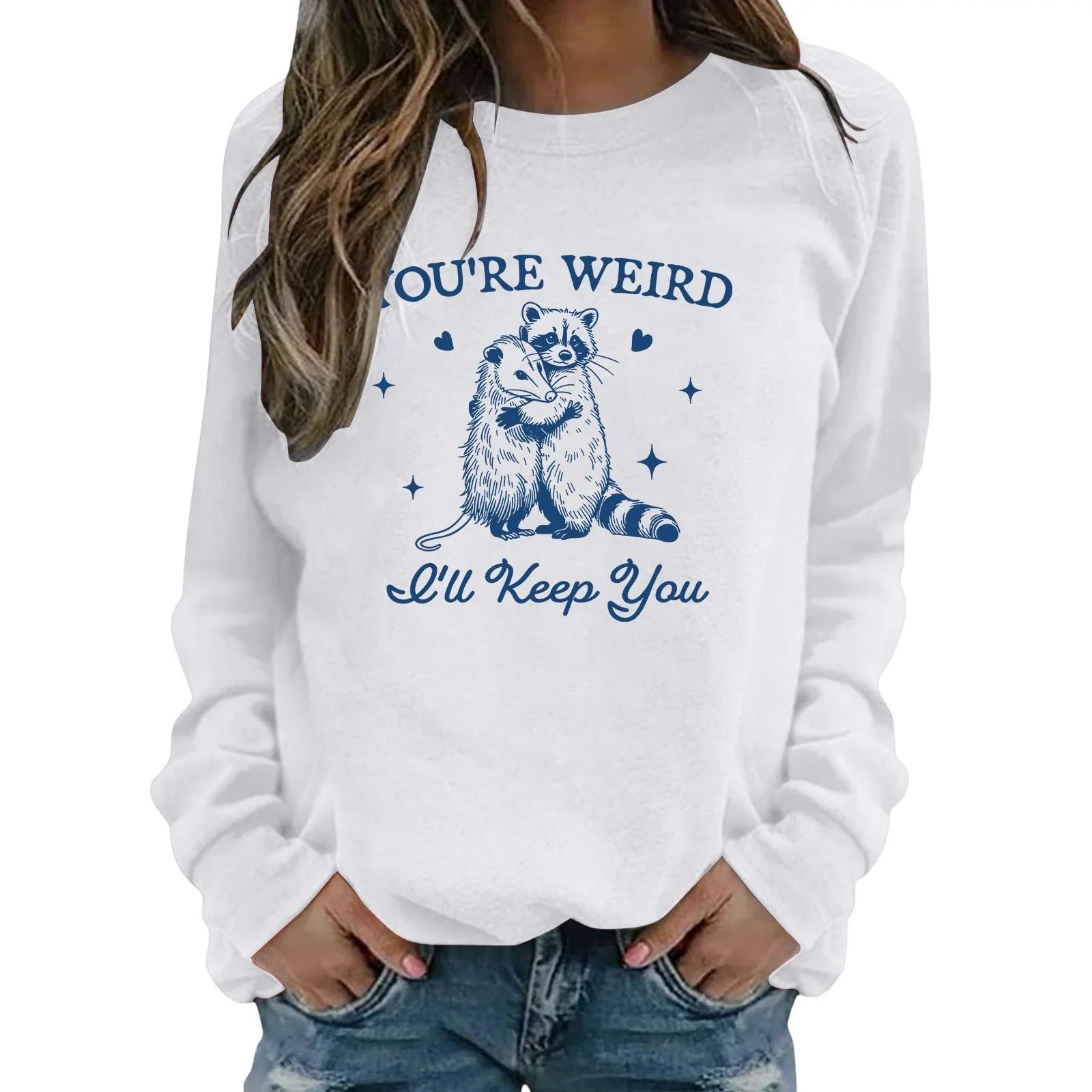 Женский Пуловер Обычный Свободный Свитшот Модный С круглым вырезом Без капюшона с принтом Голова Санты, фото №4