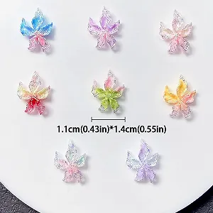 Украшения для ногтей 3D Цветок Разноцветные Цветочные Подвески для Ногтей Аксессуары для Ногтей Блестящие Люминесцентные Цветы Лилии Декоративные Подвески для Ногтей Блестящие Камни Дизайн Ногтей Лилии Цветы для Ногтей, 50 шт synthetic.ua - Фото 1