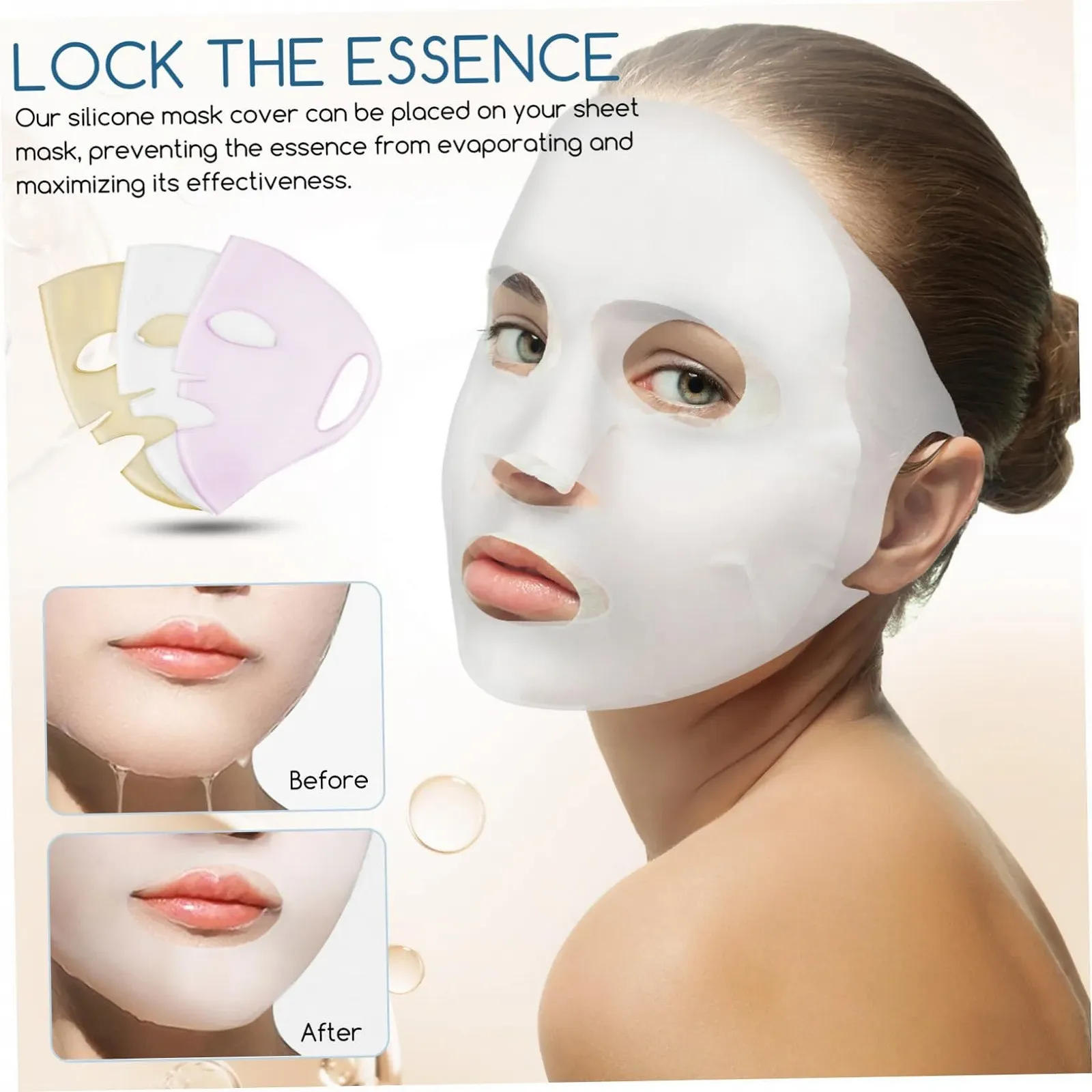 Маска для обличчя LIFKOME Силіконова Багаторазова 3 шт, фото №8