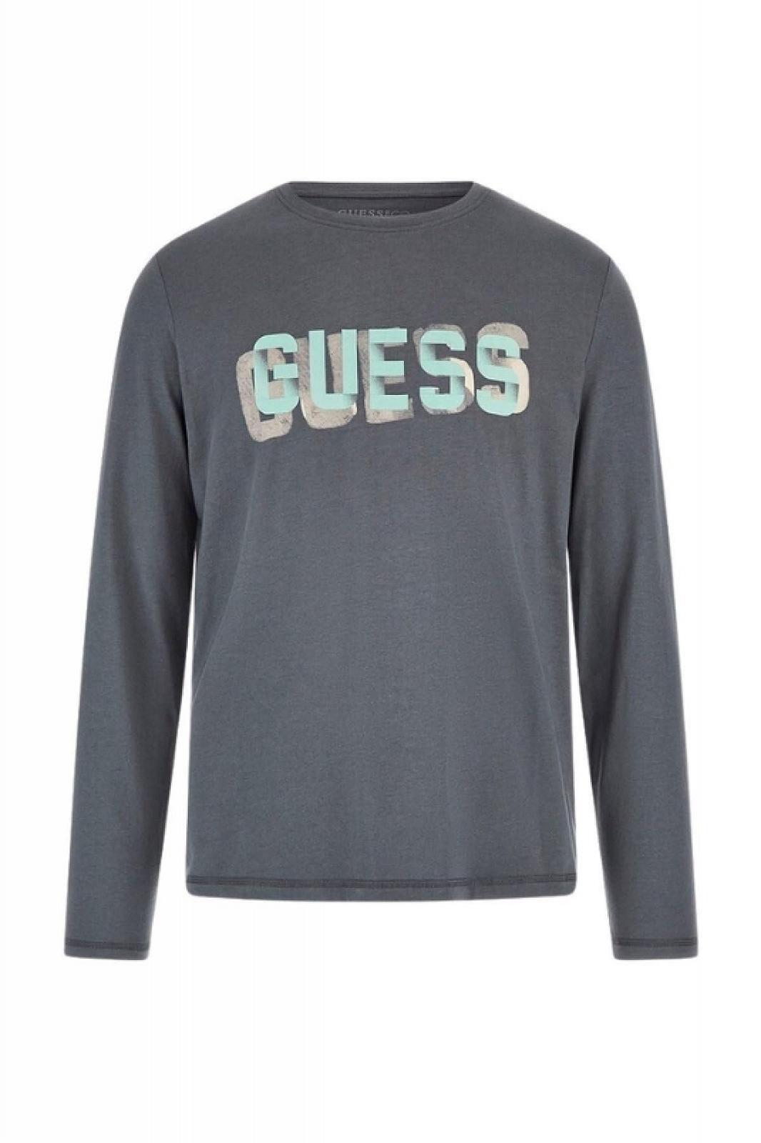 Мужской лонгслив Guess - Logo Tee - Графитовый - L, фото №1