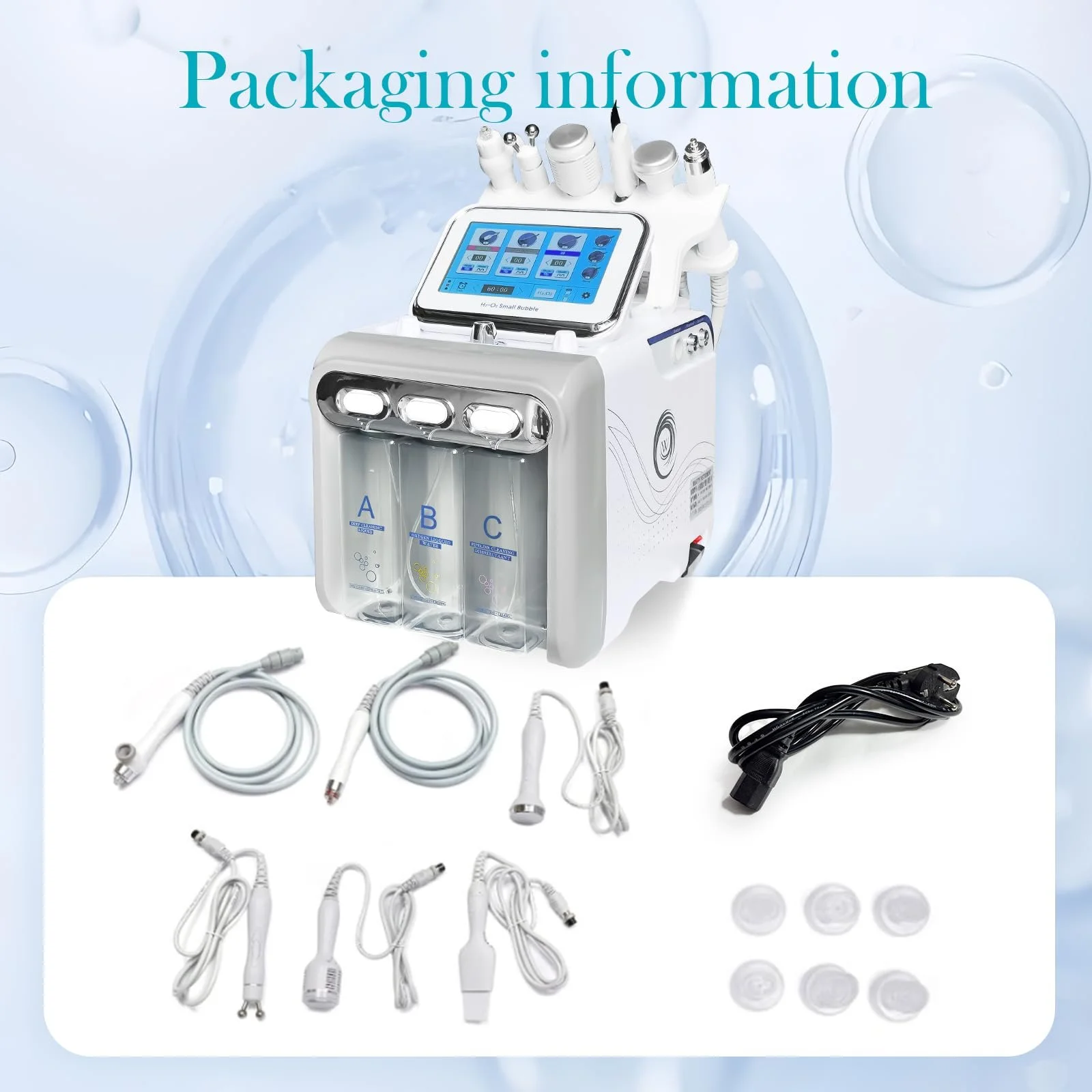Апарат для догляду за шкірою обличчя Hydrogen Oxygen Skin Care Machine 6 в 1 Aquafacial Device, фото №5