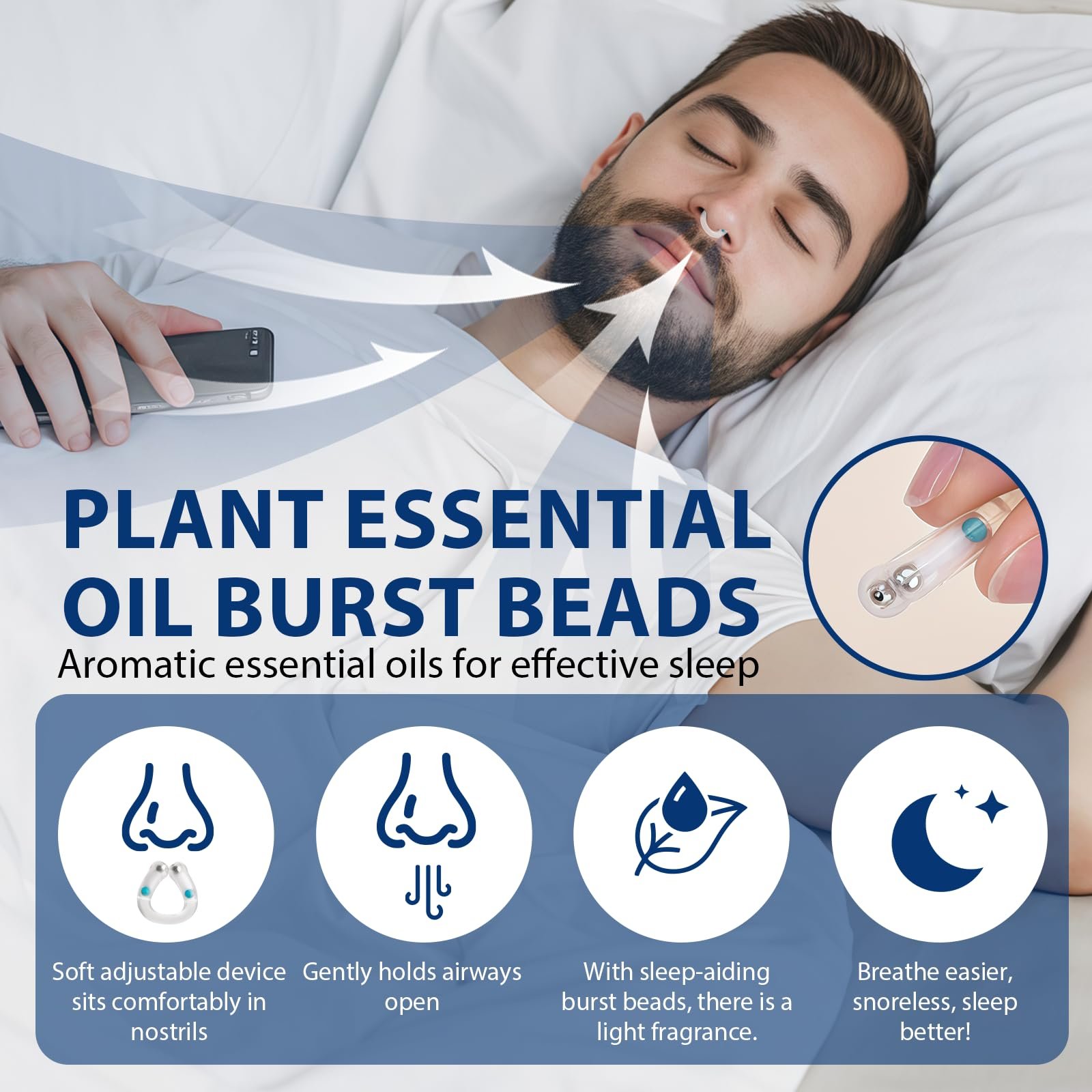 Засіб від хропіння Кліпса для носа Магнітна 8 шт, фото №5 Засіб від хропіння Кліпса для носа Магнітна 8 шт, фото №5