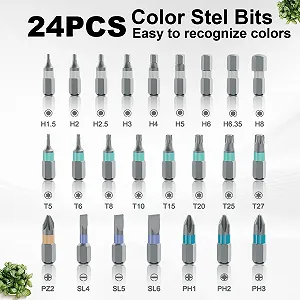 Набір викруток реверсивних 24-в-1 з T-подібною рукояткою 58 зубців з магнітними бітами S2 synthetic.ua - Фото 1