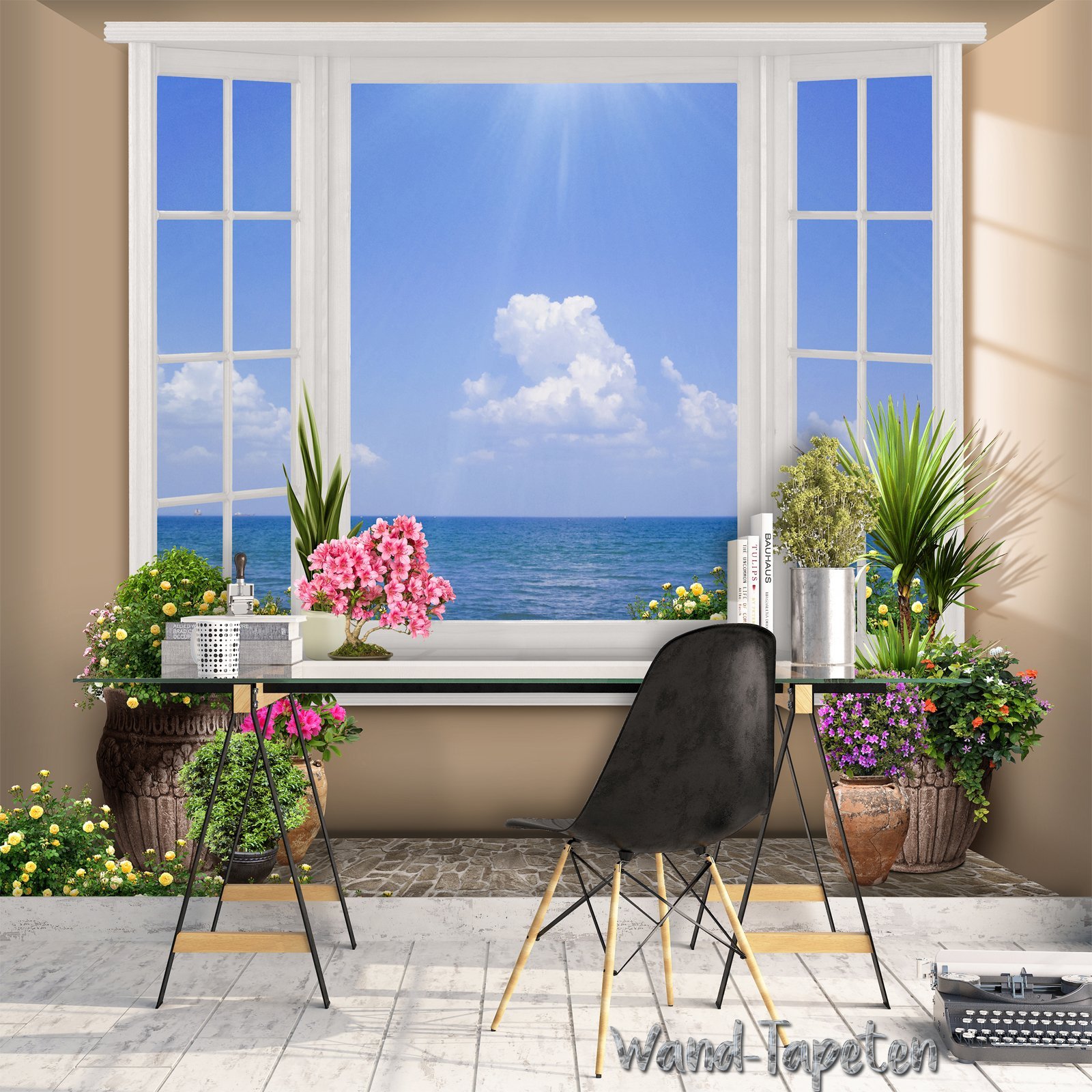 Фотошпалери 1820 3D вікно з видом на море флізелінові 300 x 210 см, фото №2 Фотошпалери 1820 3D вікно з видом на море флізелінові 300 x 210 см, фото №2