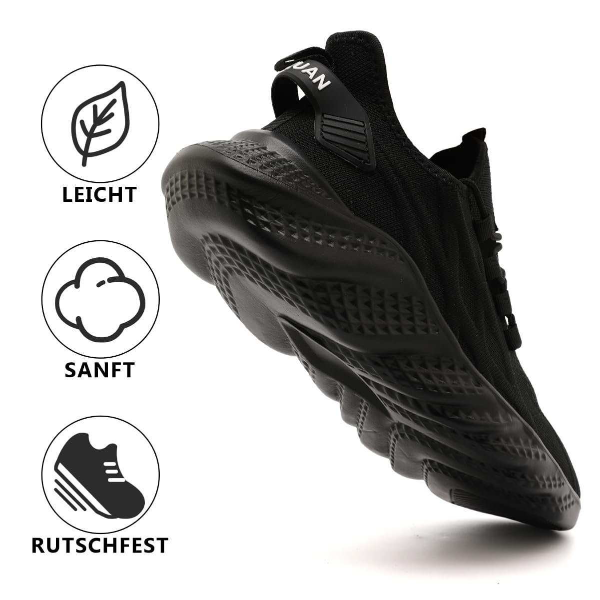 Кросівки Linenghs Спортивні Легкі Дихаючі Чорний, фото №4