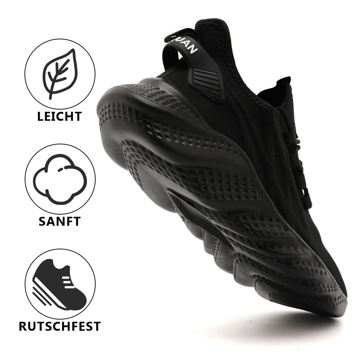 Кросівки Linenghs Спортивні Легкі Дихаючі для Бігу Ходьби Фітнесу Чорний, фото №4