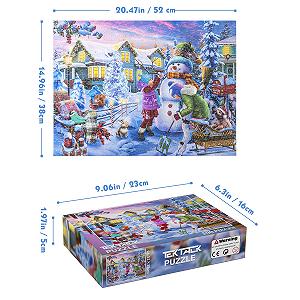 Пазл Tektalk 500 деталей Дерев'яний Snowman Stacking synthetic.ua - Фото 1