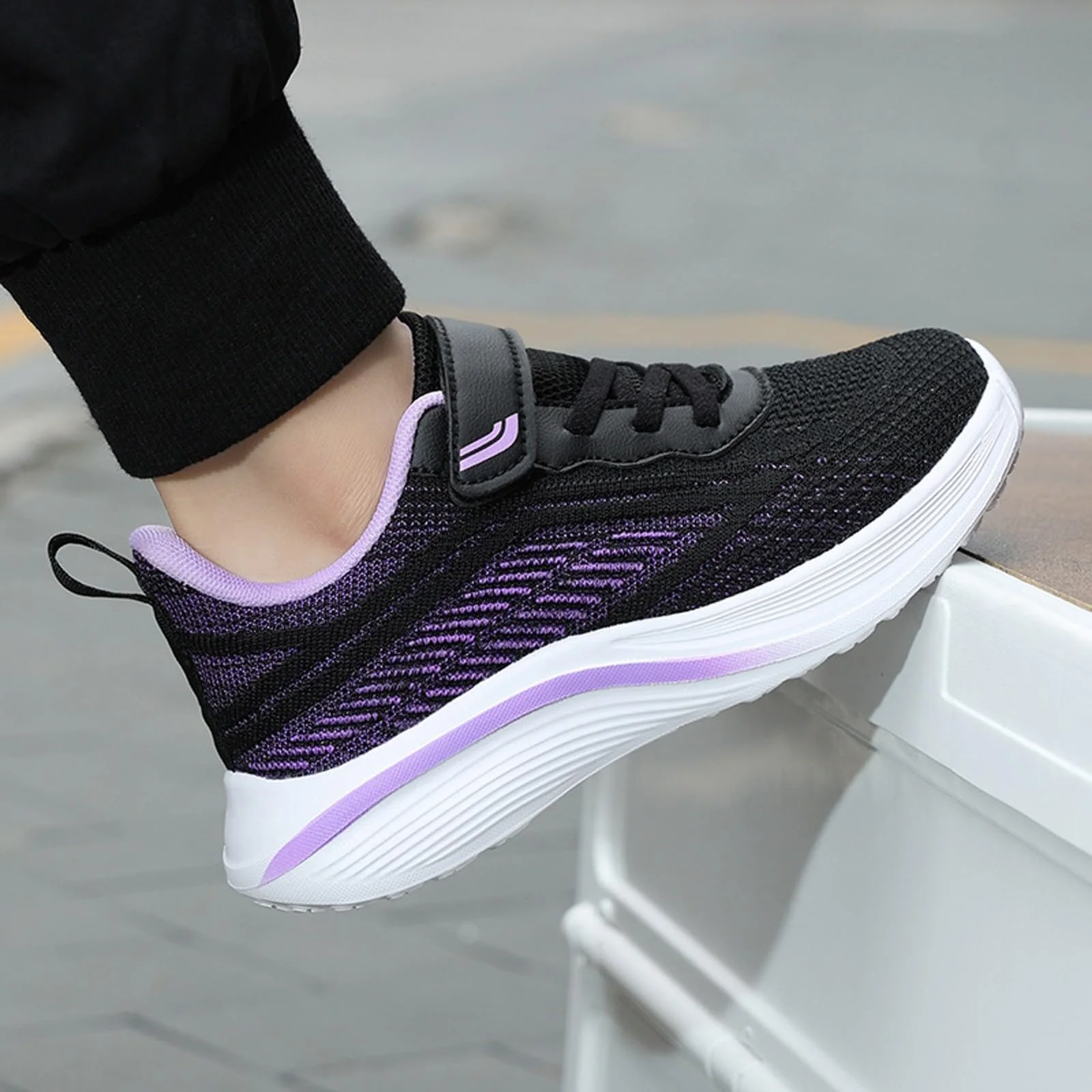 Детские Кроссовки Дышащие Плоские Подарки Теннисные Туфли Легкие Праздничные Сетчатые Беговые Кроссовки Застежка-липучка, фото №6