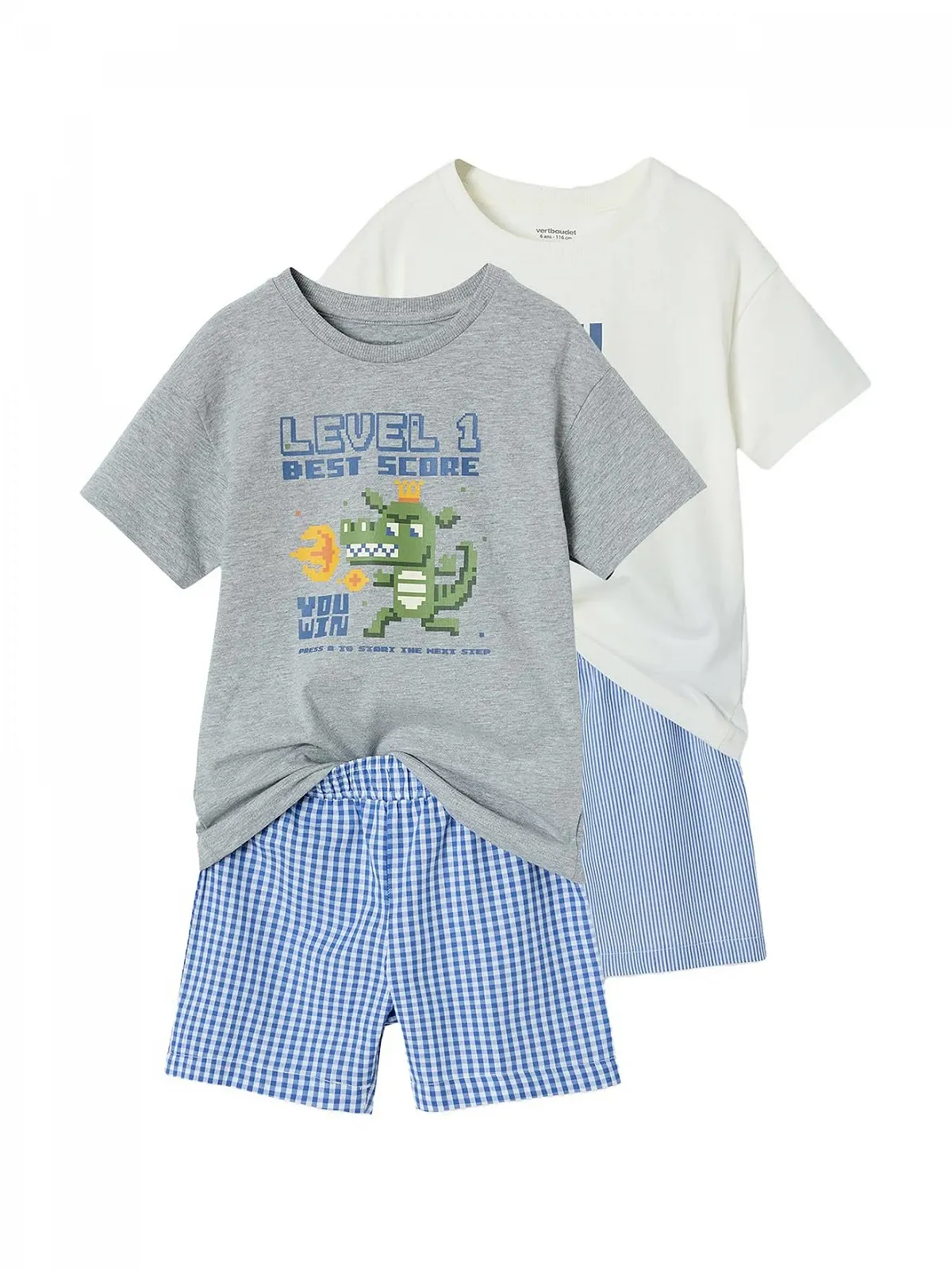 Літня піжама Vertbaudet Комплект з 2 штук для хлопчиків з геймерським принтом, фото №1 Літня піжама Vertbaudet Комплект з 2 штук для хлопчиків з геймерським принтом, фото №1