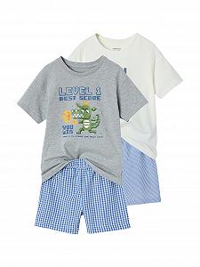 Летняя пижама Vertbaudet Комплект из 2 штук для мальчиков с геймерским принтом - Фото 1