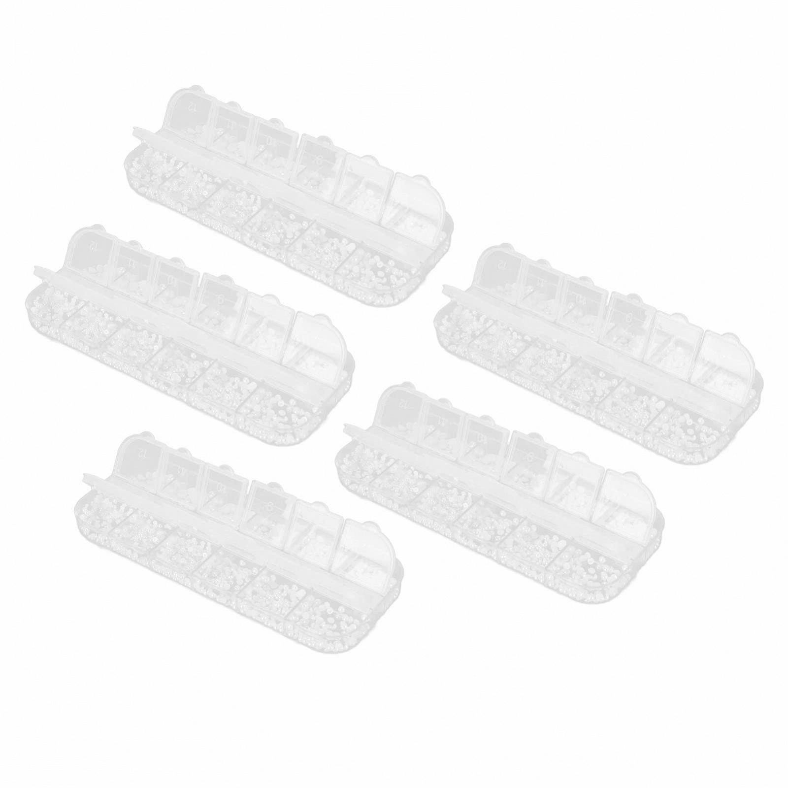 Блестки Набор жемчужин с плоской задней частью Полукруглые жемчужины для домашнего DIY и профессионального дизайна ногтей Макияж лица и поделки 5 коробок Жемчужины для ногтей, 2 мм 2,5 мм 3 мм 4 мм, фото №2