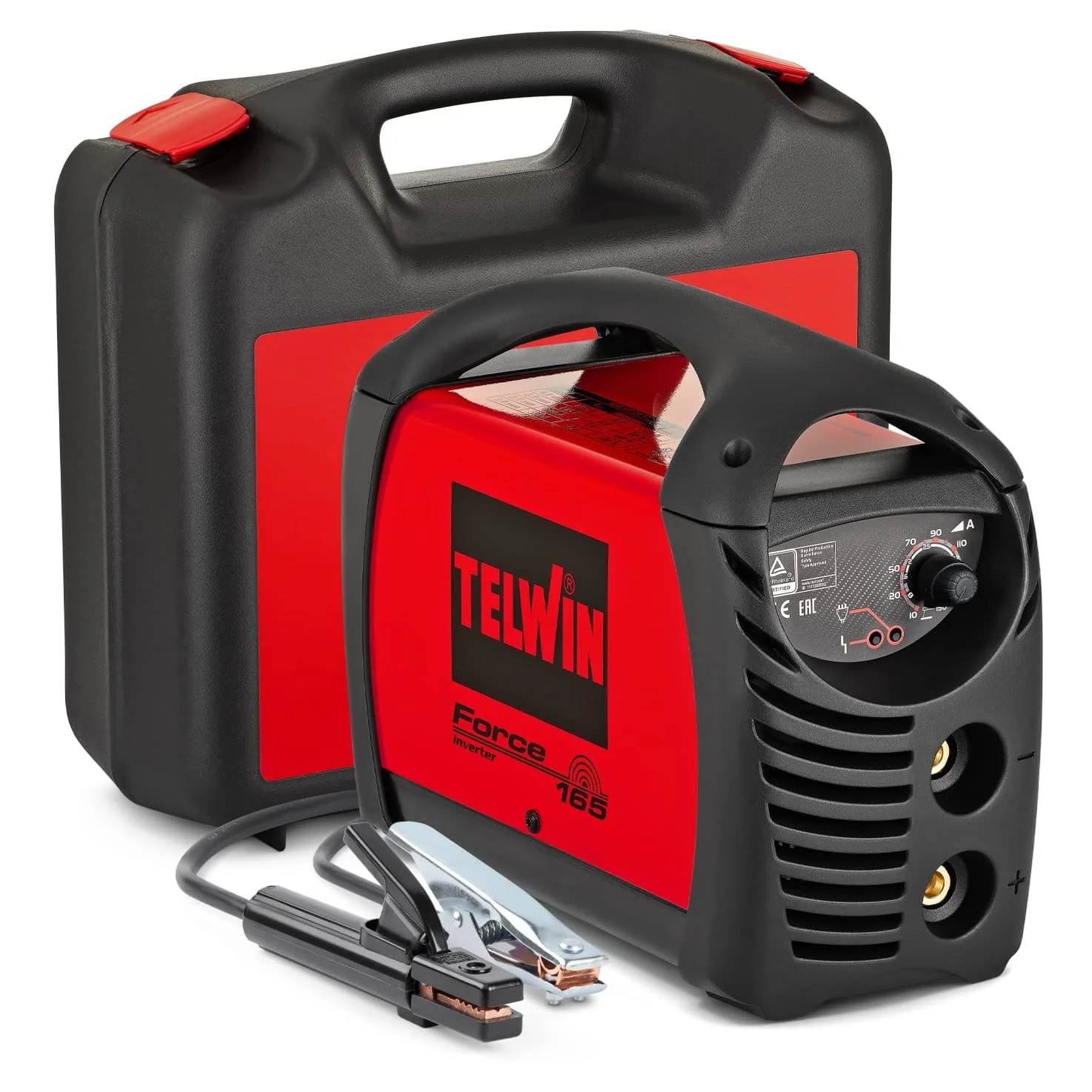 Зварювальний апарат з маскою Telwin Force 165 Red, фото №2 Зварювальний апарат з маскою Telwin Force 165 Red, фото №2