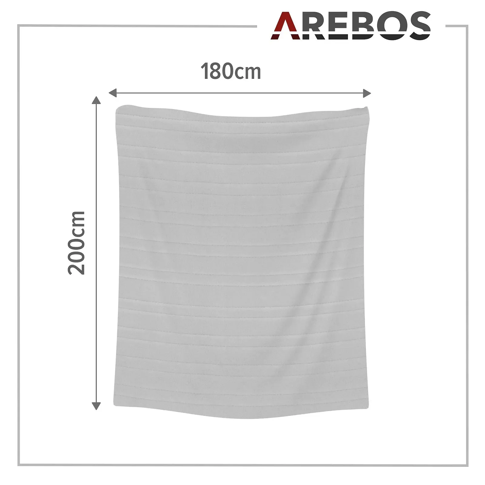 Электрическое одеяло Arebos Plush 200 x 180 см, антрацит, фото №7 Электрическое одеяло Arebos Plush 200 x 180 см, антрацит, фото №7