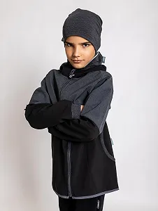 Софтшел куртка Unuo Street Дитяча Флісова Чорний, Сірий synthetic.ua - Фото 1