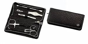 Купить Набор для маникюра HK by Hans Kniebes, 5 предметов: ножницы для ногтей, ножницы для кутикулы, пинцет, пилочка, шабер/нож, черный - Фото 1 Набор для маникюра HK by Hans Kniebes, 5 предметов: ножницы для ногтей, ножницы для кутикулы, пинцет, пилочка, шабер/нож, черный - Фото 1