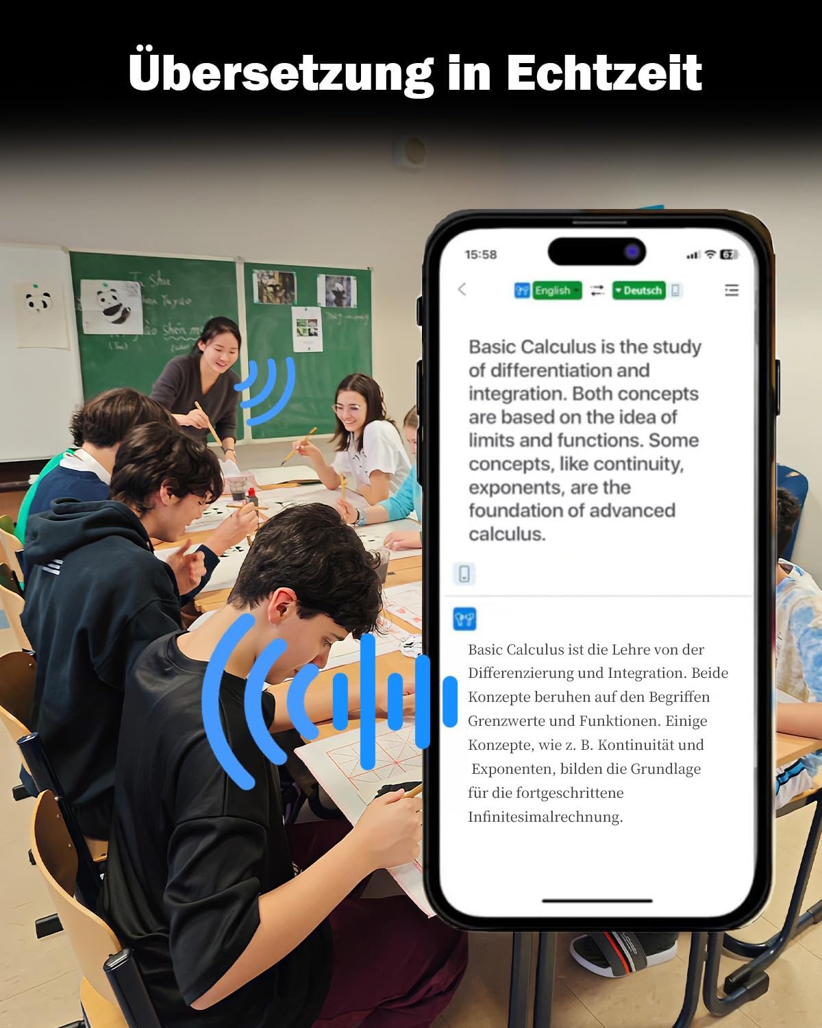 Навушники-перекладачі Ai, для перекладу без Інтернету, 144 мови онлайн і 11 мов офлайн, фото №3