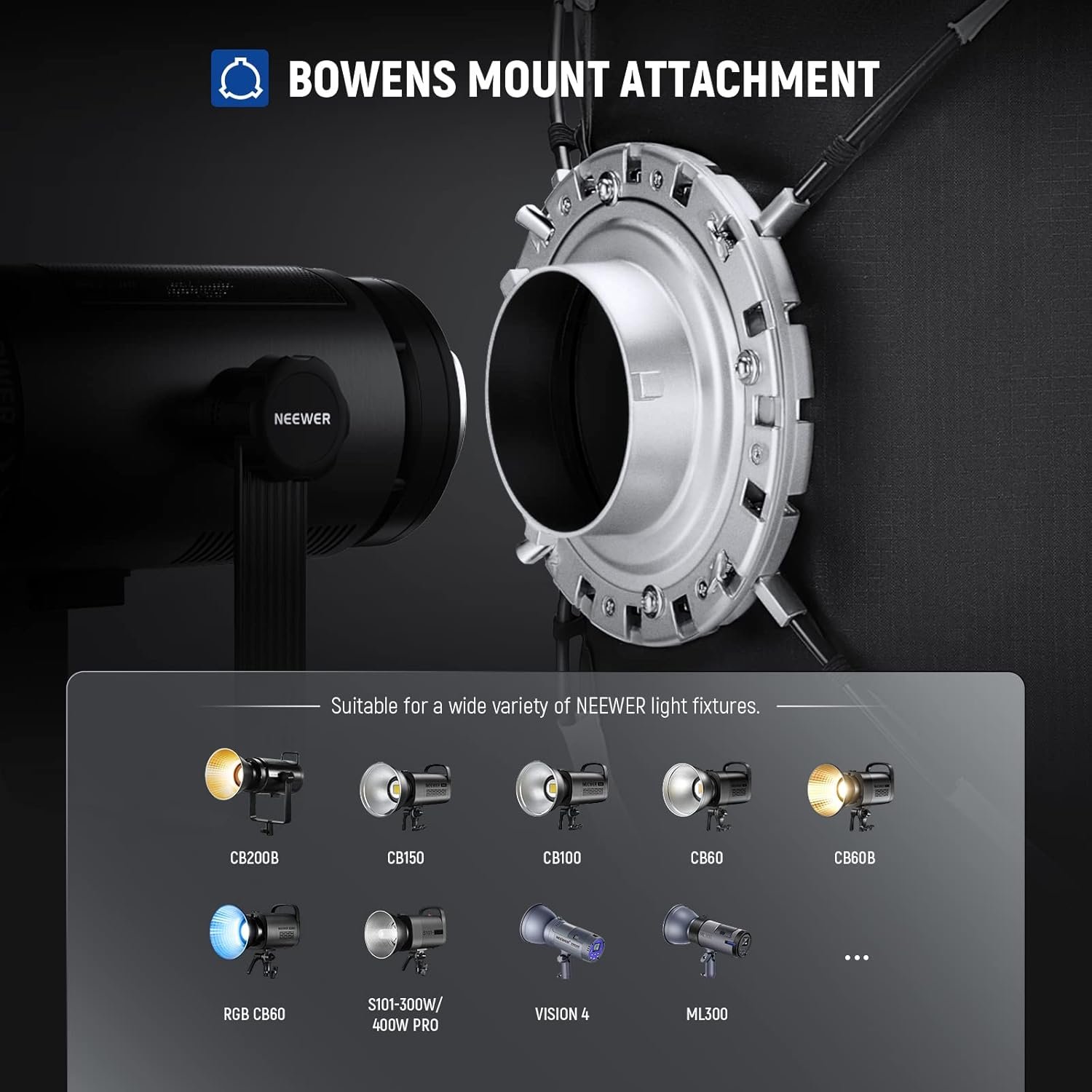 Софтбокс прямоугольный NEEWER / 60x90см / Черный, фото №7