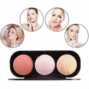 Румяна Palet 3 Types 3 Colours Blush Highlighter Palet Contour Shadow Powder Face Make Up (3#) synthetic.ua - Фото 1