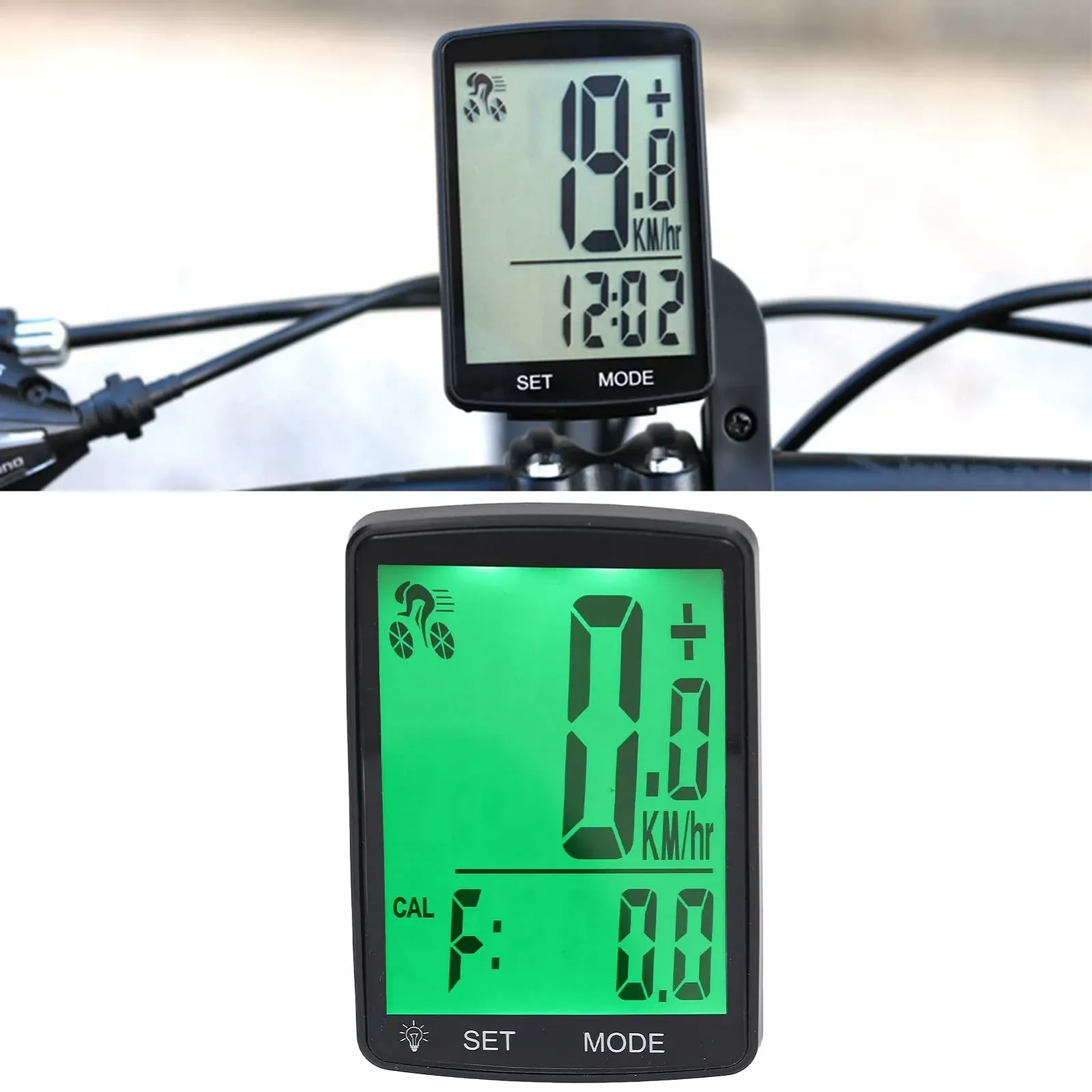 Велокомпьютер 2.8 дюйма LCD дисплей с подсветкой беспроводной спидометр одометр с датчиком каденса водонепроницаемый, фото №2
