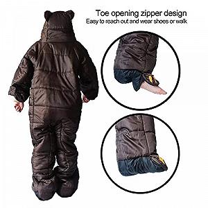 Спальный мешок Einzelschlafsack для взрослых с двойной молнией и отделениями для рук и ног XL synthetic.ua - Фото 1