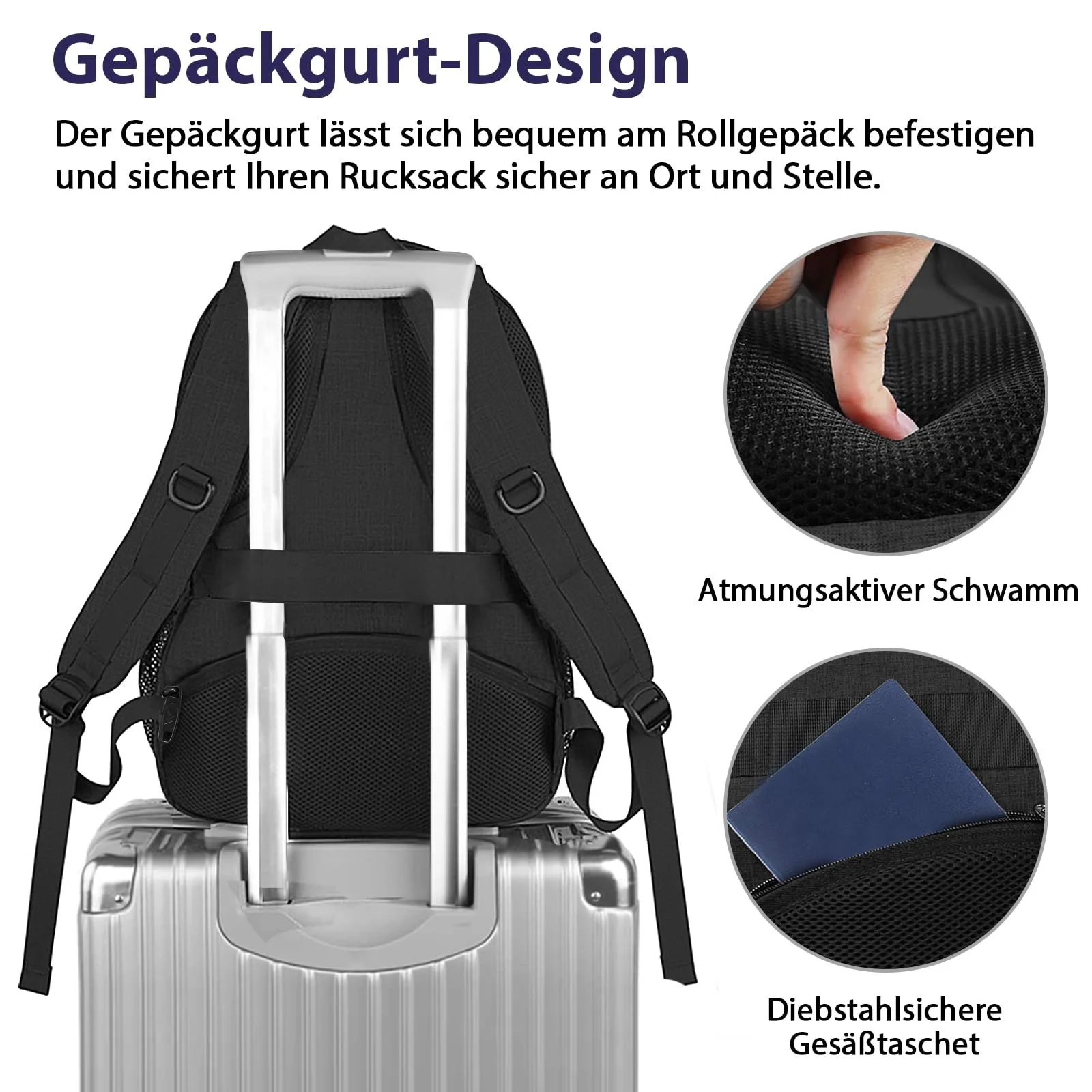 Рюкзак для ноутбука MATEIN 17" USB TSA Водостійкий Чорний, фото №5 Рюкзак для ноутбука MATEIN 17" USB TSA Водостійкий Чорний, фото №5