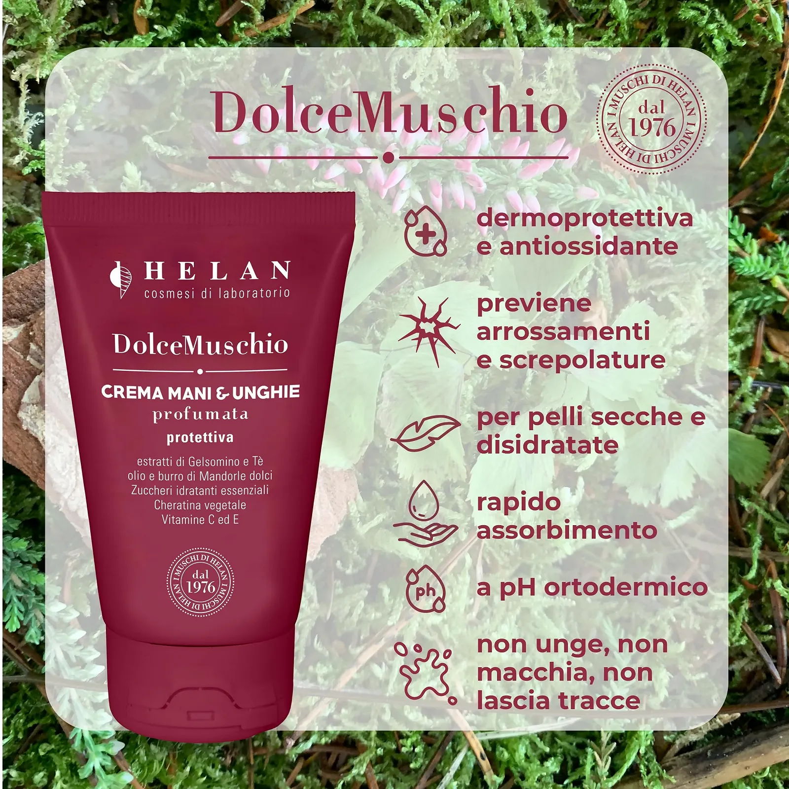Крем для рук Helan Dolce Muschio відновлюючий для сухої та потрісканої шкіри, фото №2
