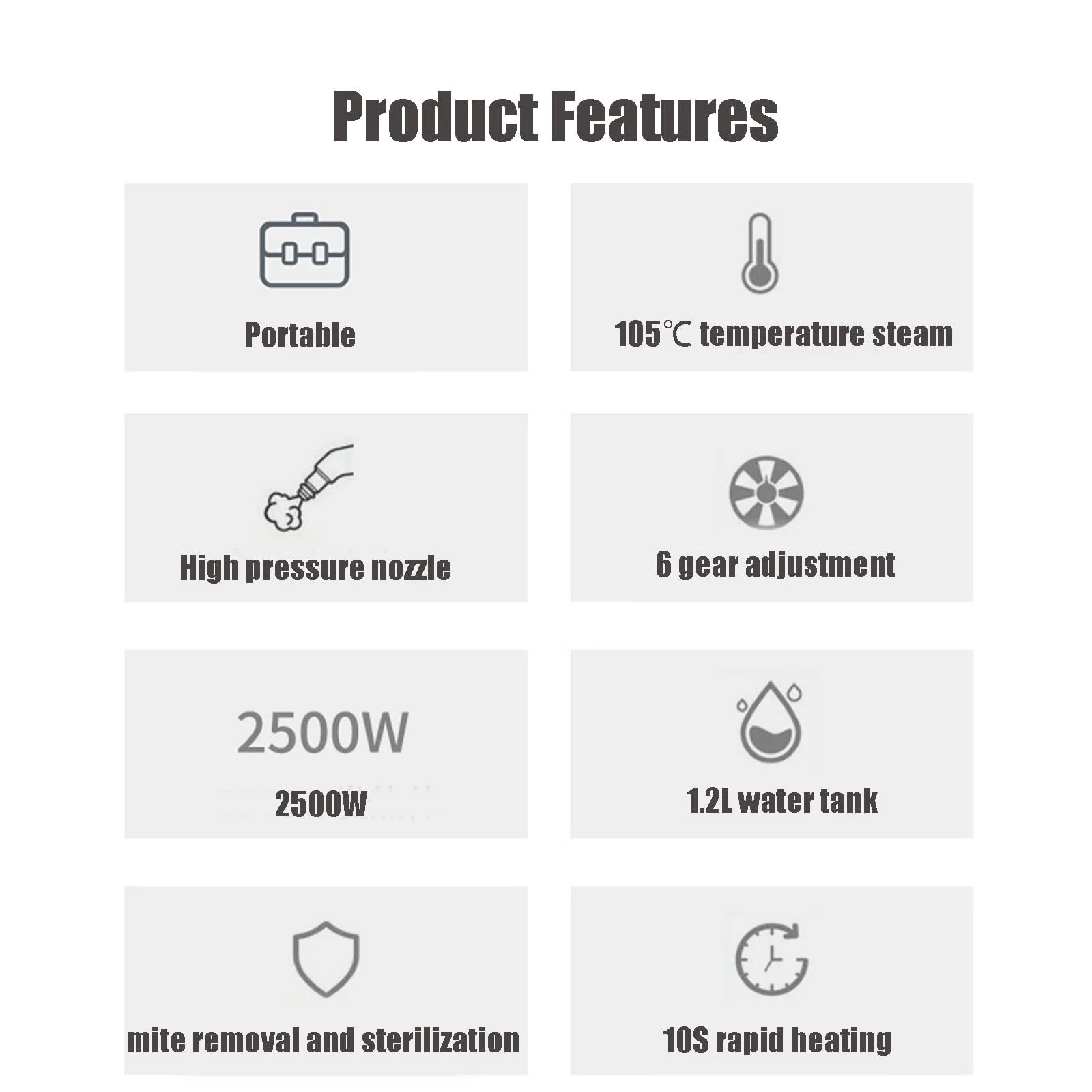 Ручний пароочисник 2500 W 1.2 л 3 bar 6 швидкостей Жовтий, фото №8