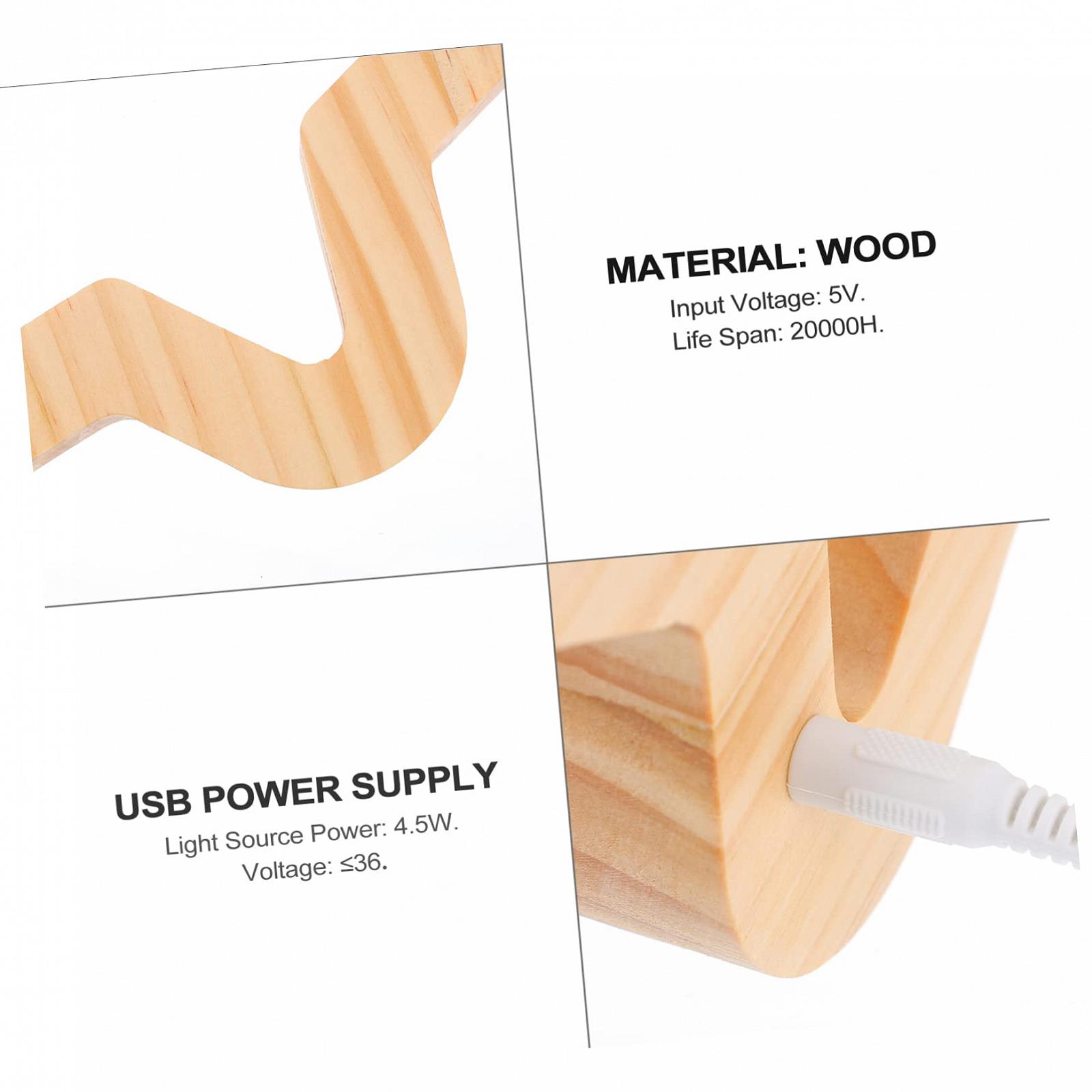 Лампа UKCOCO Star 3D USB Дерев'яна, фото №4 Лампа UKCOCO Star 3D USB Дерев'яна, фото №4