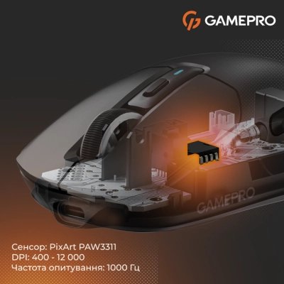 Мышка GamePro Genesis Airmaster Wireless/Bluetooth/USB Black (GM167B), фото №11 Мышка GamePro Genesis Airmaster Wireless/Bluetooth/USB Black (GM167B), фото №11