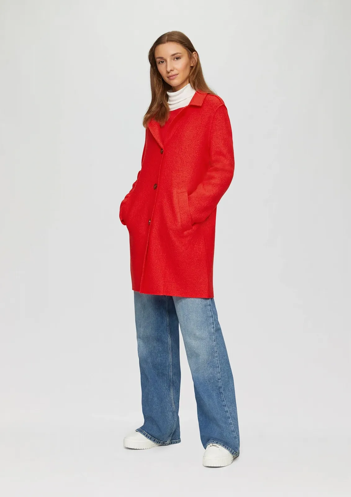 Пальто s.Oliver с коротким открытым краем без подкладки, смесь шерсти, фото №5