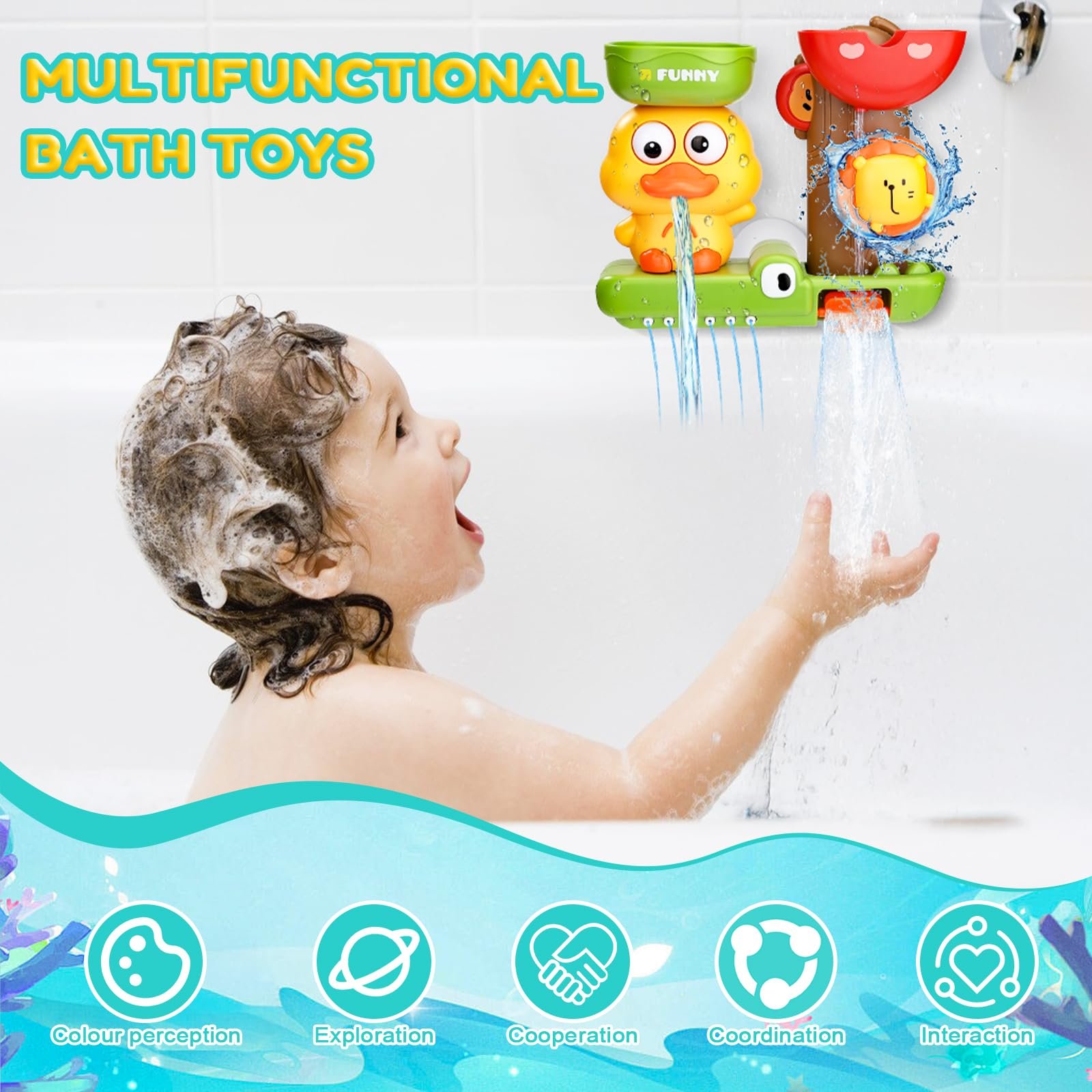 Игрушка для ванны Утка Лев для детей, фото №4