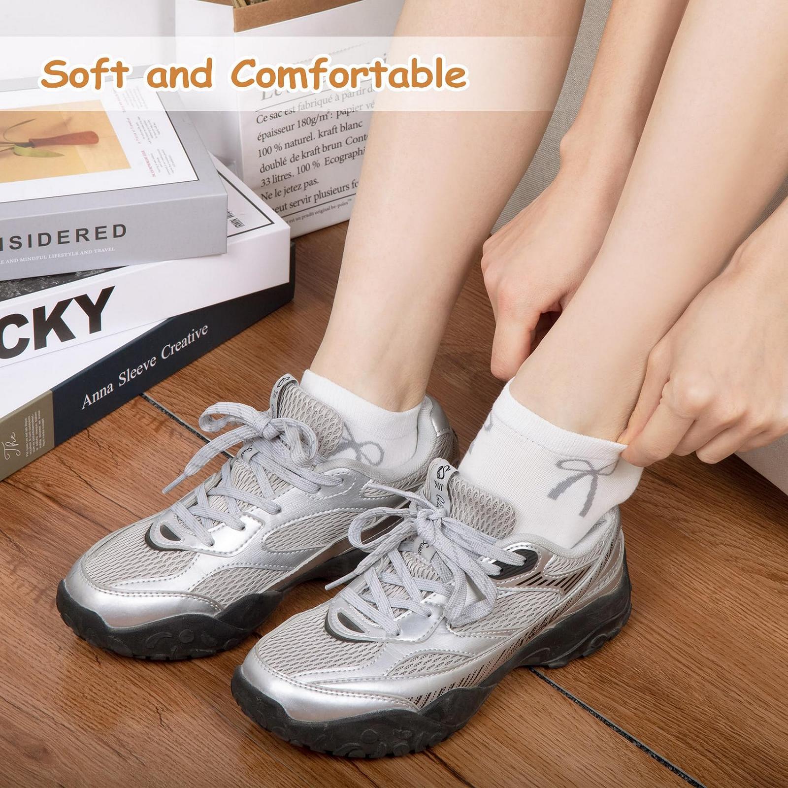 Женские носки в рубчик с разноцветными полосками, горошком и сердцем, мягкие и дышащие, One Size, фото №6