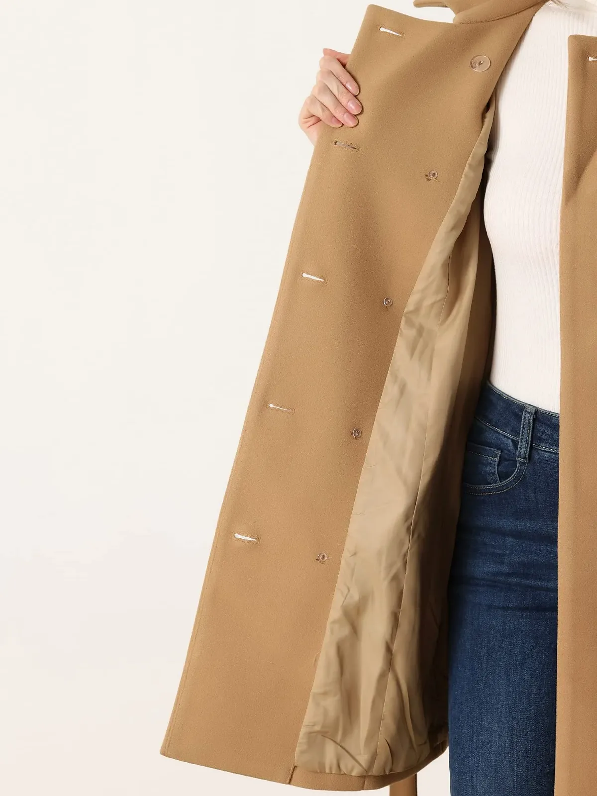 Пальто Allegra K Зимнее Двубортное С поясом Длинный Рукав, фото №5 Пальто Allegra K Зимнее Двубортное С поясом Длинный Рукав, фото №5