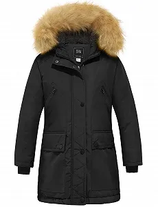 Зимнее пальто для девочек ZSHOW с хлопковой подкладкой, водоотталкивающая куртка для активного отдыха, теплая флисовая куртка с капюшоном из искусственного меха - Фото 1