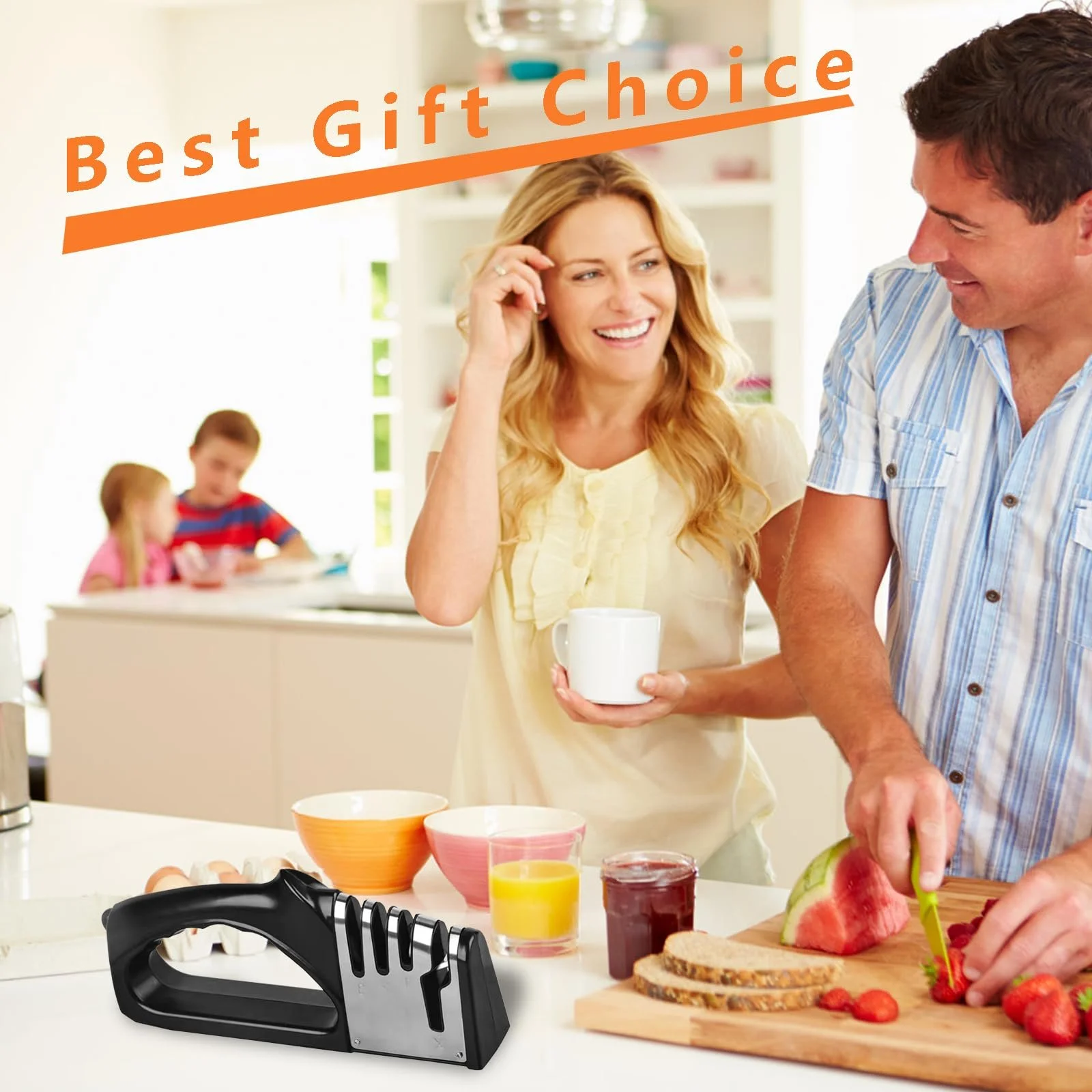 Точилка для ножів 4-in-1 Professional з ергономічною ручкою та нековзною гумою, фото №6