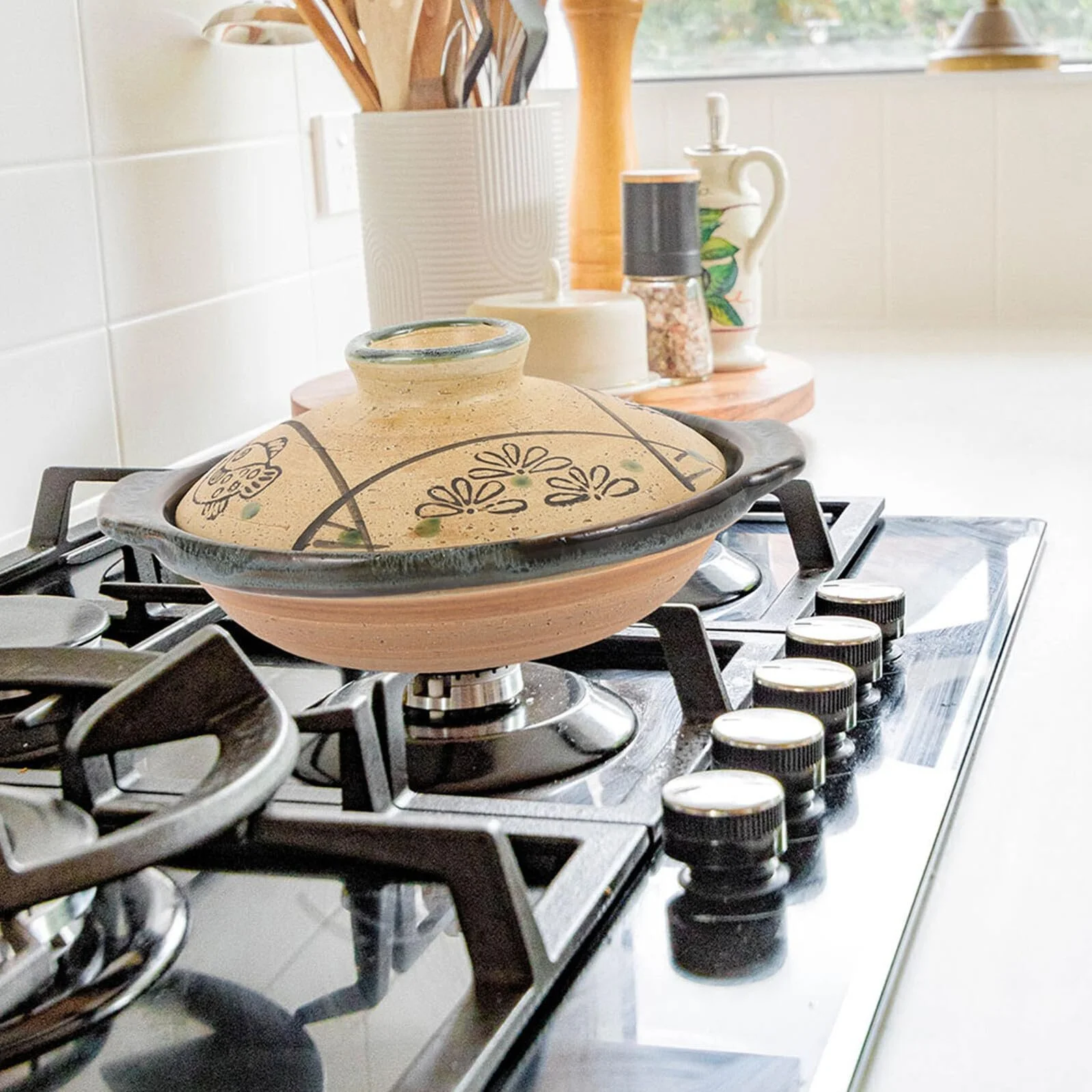 Каструля для запікання Керамічна з кришкою, японський стиль, термостійка 18 см, фото №6