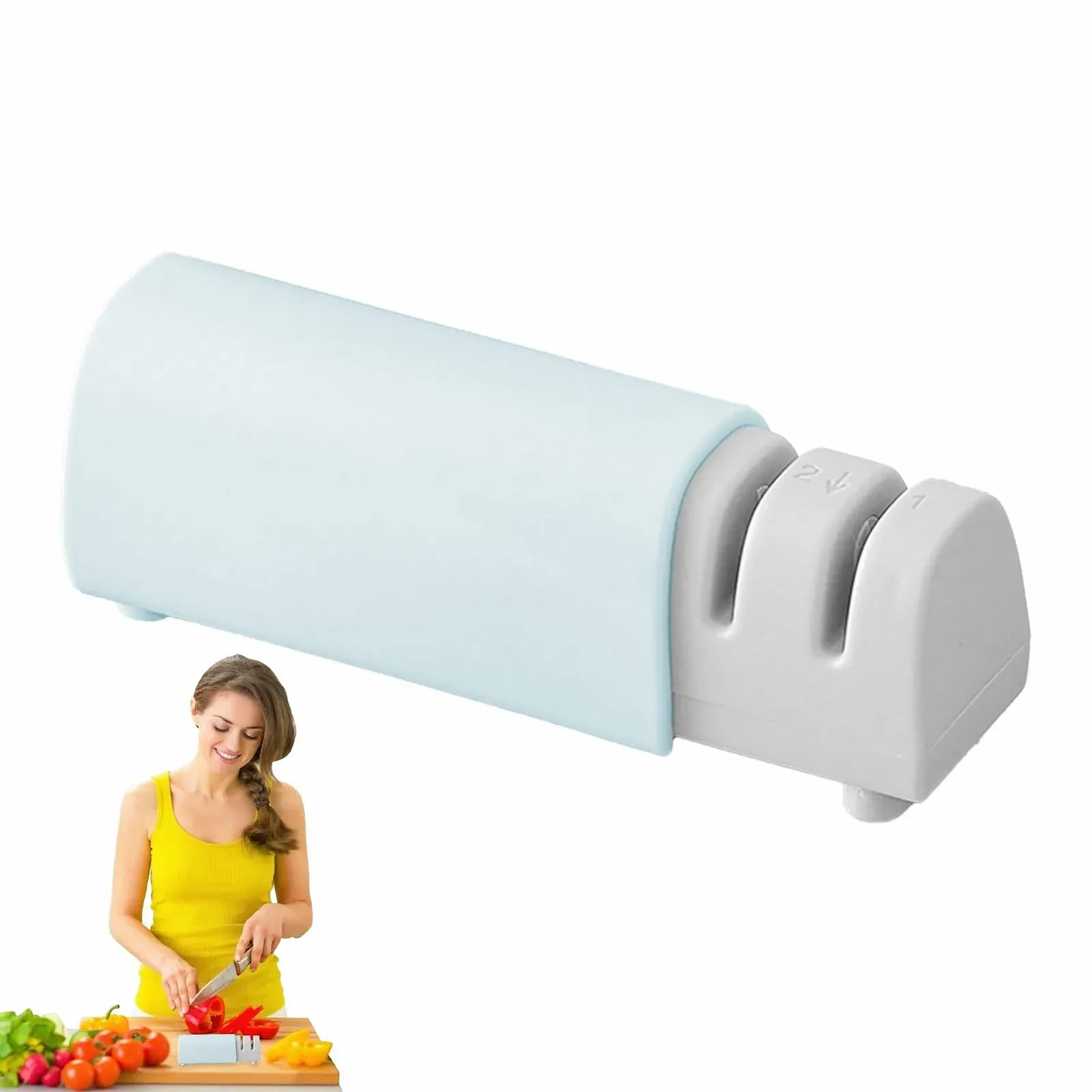 Точило для ножів ручна 2-ступінчаста висувна, фото №1