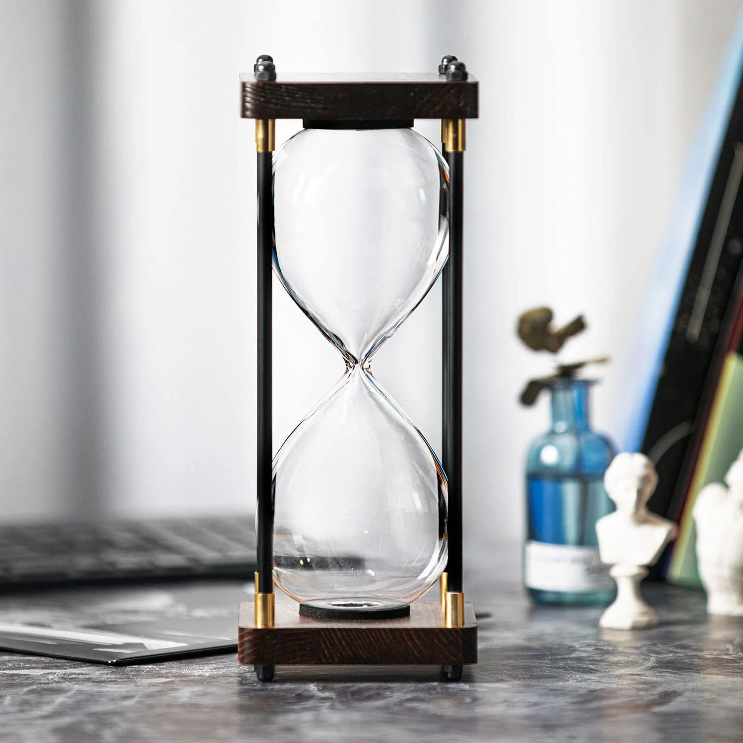 Пісочний годинник Fillable Hourglass Для наповнення Дерев'яна рама Великі Чорний, фото №2 Пісочний годинник Fillable Hourglass Для наповнення Дерев'яна рама Великі Чорний, фото №2