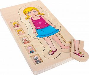 Деревянный обучающий пазл small foot 5814 Anatomy Girl 29 элементов 5 слоев - Фото 1