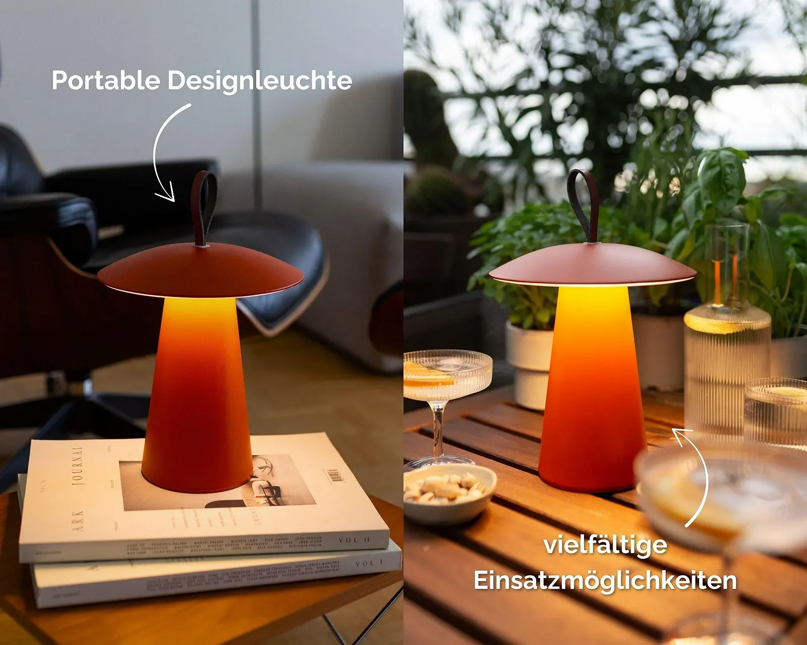 Настільна лампа LUUK Studio Rechargeable LED Dimmable Touch Mushroom Orange, фото №5