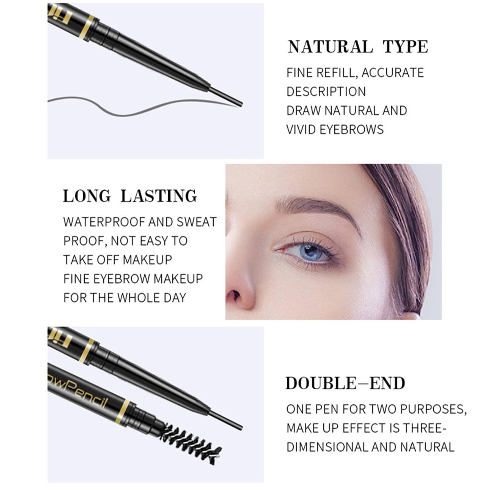 Олівець моделіст водостійкий брови супер тонкий механічний для заповнення прогалин і прямих брів (D, Один розмір), фото №2