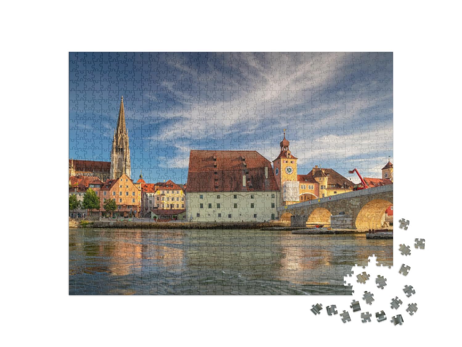 Пазл puzzleYOU Regensburg Панорамный вид на Регенсбург, Германия 1000 деталей, фото №2